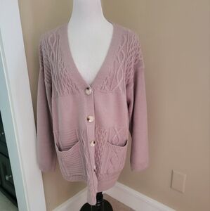 Sz. S Listicle pink Knit Cardigan Sweater